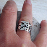 Handmade sterling silver tree of life ring